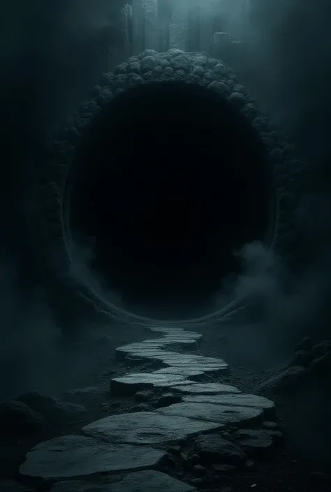 A dark round portal 