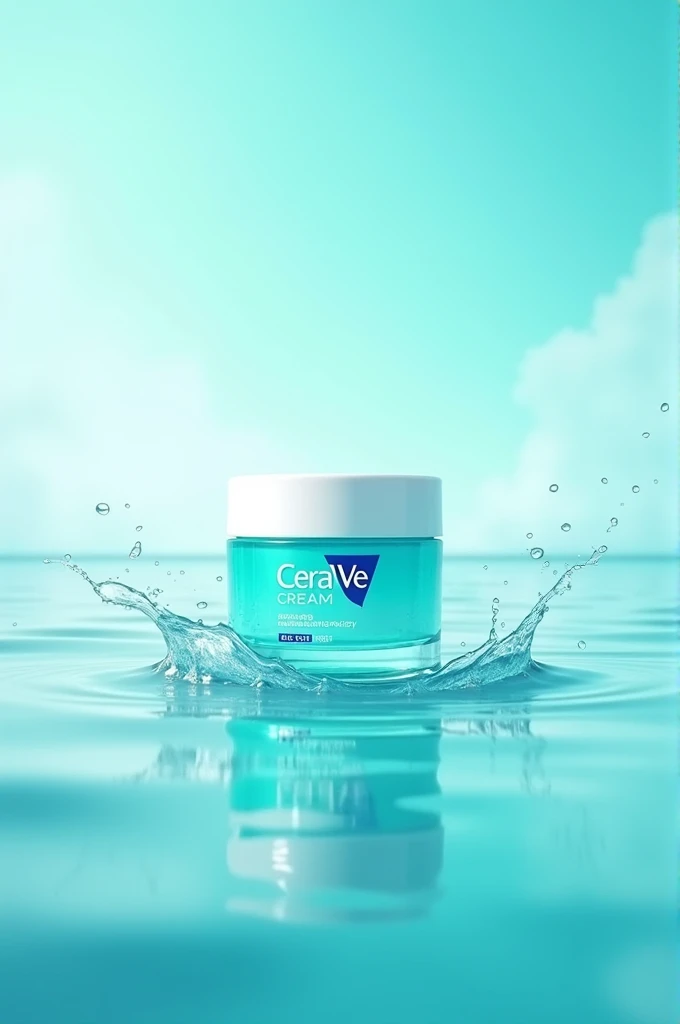 Advertising the Cerave cream brand with turquoise colors