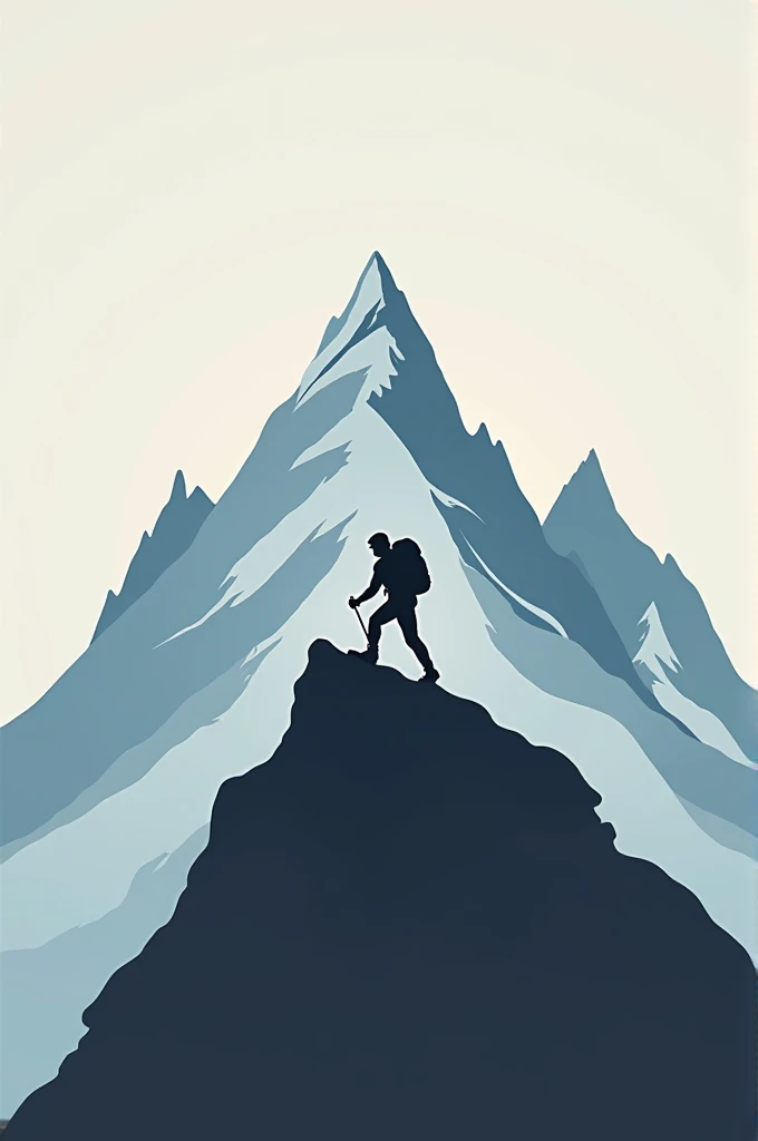 A logo about a person on the way to the top of a mountain, symbolizing perseverance and determination 