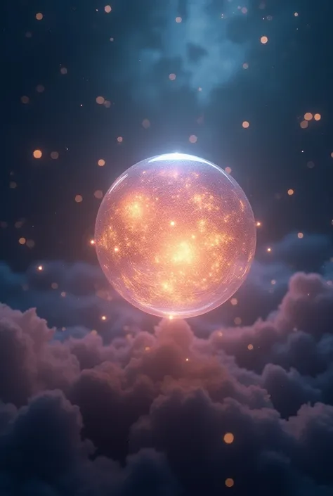 create a glowing sphere with a magical background