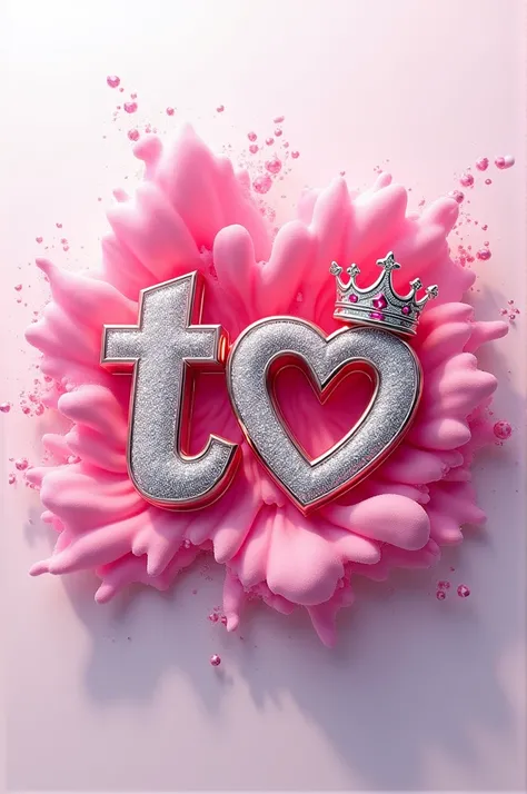 3D, colorful splash of pink and white, with the metallic text text/name "স্বপ্নচূড়া" written in diamonds. Include rubies and diamonds, have a crown on the letter