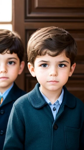  A group of 0-year-old Apfelbaum boys focus on their faces