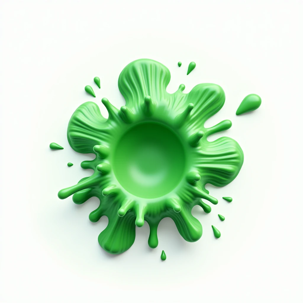 Green paint splash on white background 