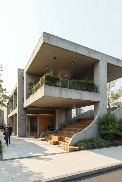  Make a proposal for a public transport stop,  containing : waiting area ,  ascent area y 
descent ,  street furniture and roof .  Deliver floor and façade ,  or a perspective . 

 With Brutalist and Organic Architecture 