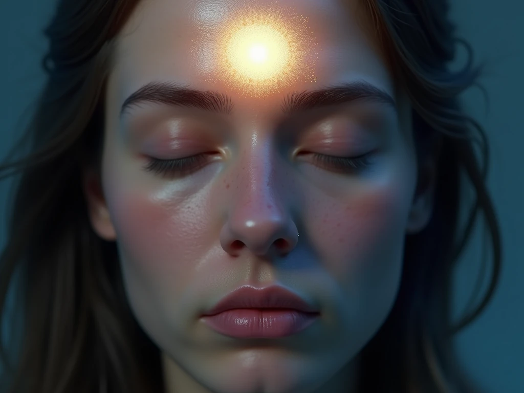 ((masterpiece,   of the highest quality ,  higher image quality,  high resolution ,  photorealistic , foto RAW,  Extremely detailed unified CG 8k wallpaper )), ( A close up of a person with a serene expression and slightly closed eyes ,  representing intro...