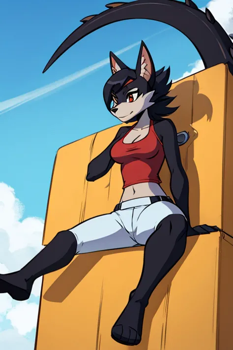 female furry black rudragon ben 10 style