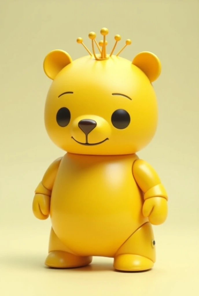 Yellow bear robot with three hair