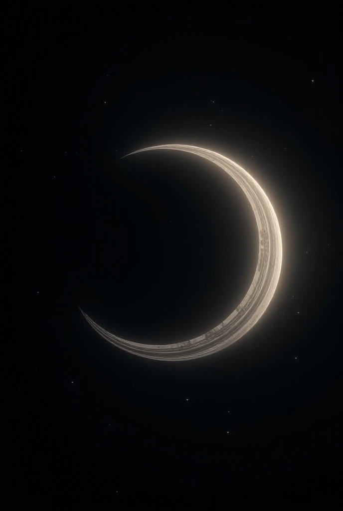 Drawing of Waning Quarter Moon with Saturns Ring
