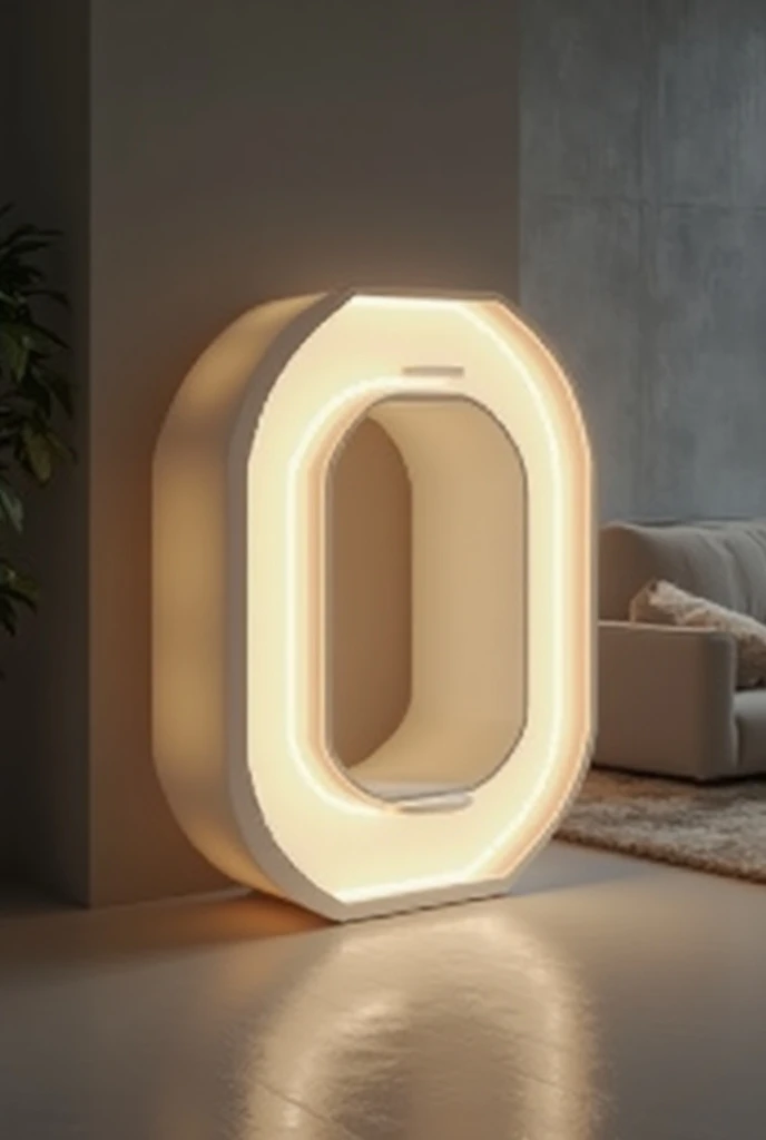 A lamp in the shape of a logo