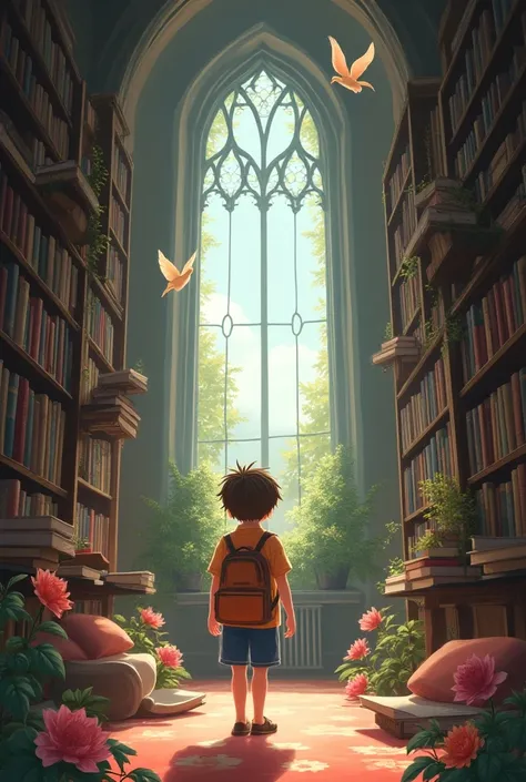 Play a person named Alex finding a friend in an anime-style library 