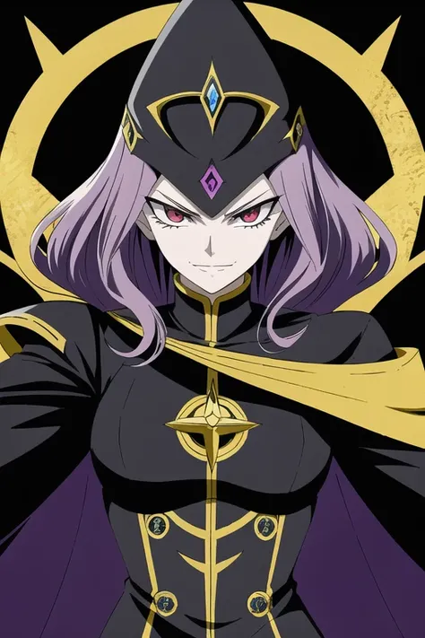 a cartoon image of a woman with a cape and a black outfit, villain pose, gainax anime style, menacing pose, giorno giovanna, nefarious smirk, craxula, villainess, dio, dark supervillain, shin megami tensei, menacing look, tensei shitara slime datta ken, kd...