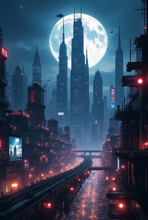 A metropolis at night