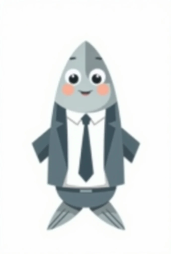 An important herring in a suit.  cartoon style . Minimalism. logo. HERR Caption. white background