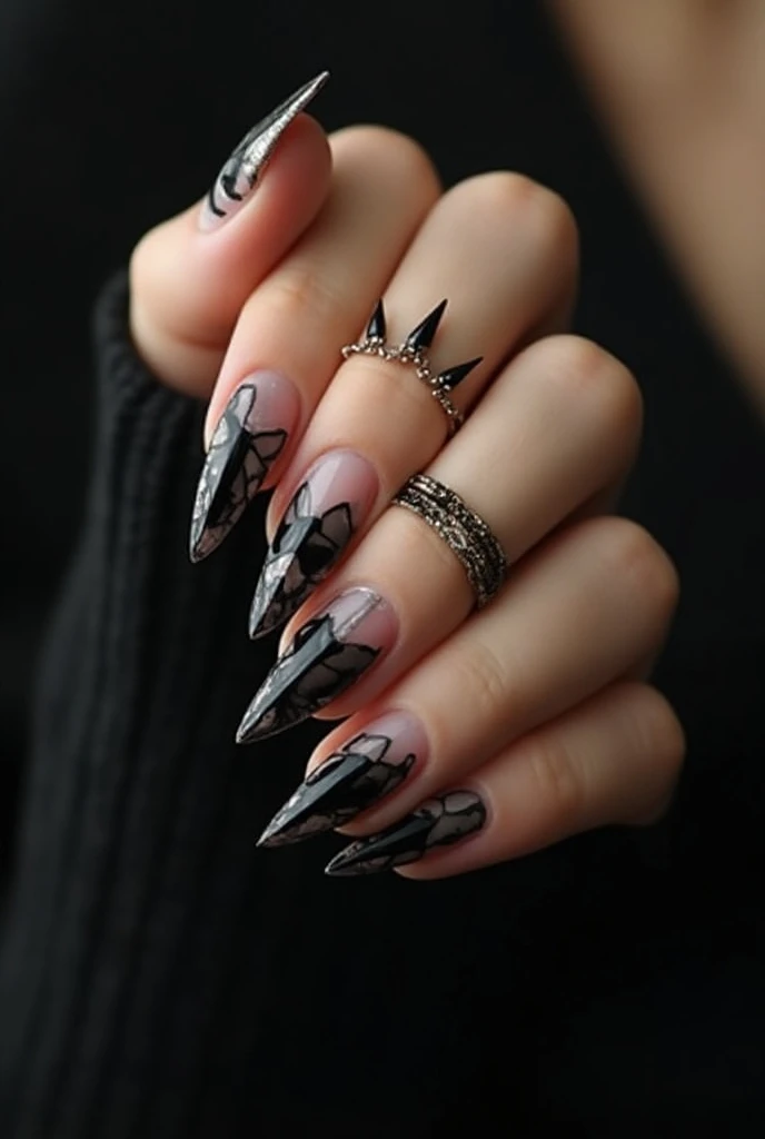 Nails art black 