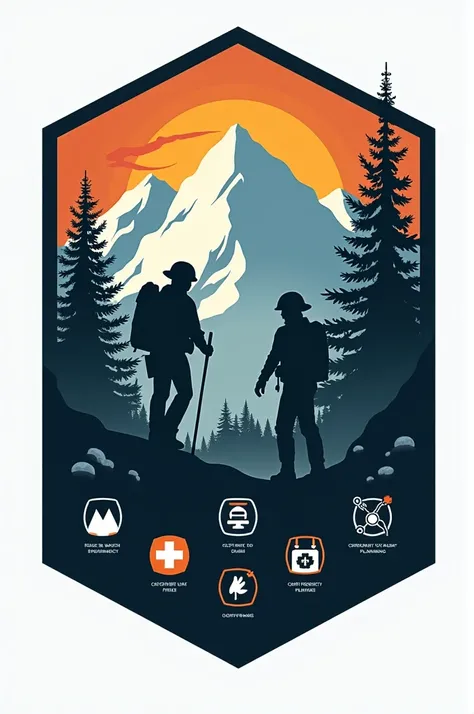  Generate a logo like a Search and Rescue Unit that has Forest Fires, lost in mountains ,  mountain injuries and protocols and contingency plans ,  rescue mountains and cloud forest that includes GPS and mapping 