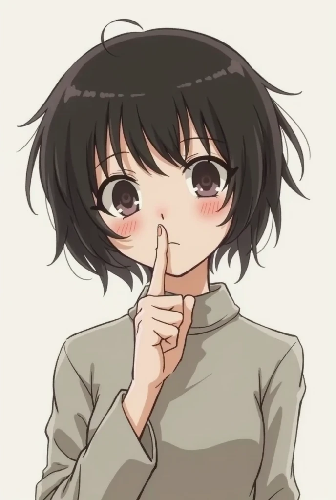 es.lain placing a finger on her nose 