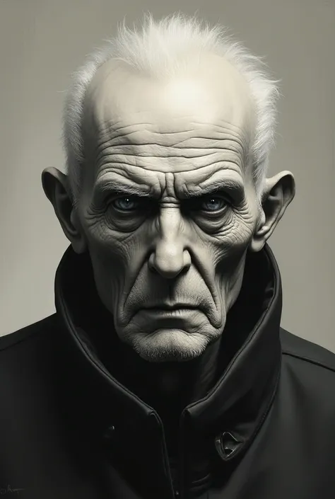 Old man with white skin and cold, penetrating eyes 
Easy drawing to do