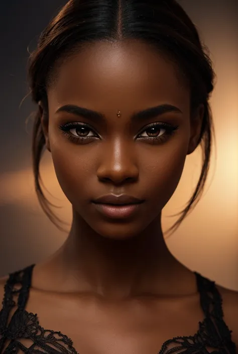 a beautiful melanin-rich girl with extremely detailed,large,hyperrealistic eyes,full lips, long eyelashes, flawless skin, (best ...