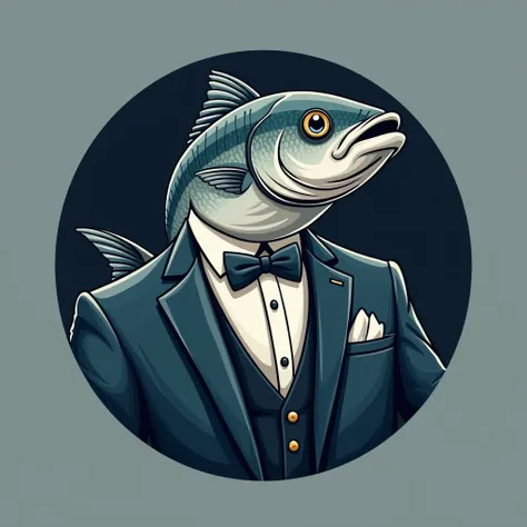 An important herring in a suit. logo. HERR Caption. 
