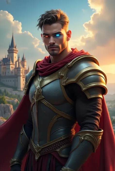 Male paladin with heterochromia 