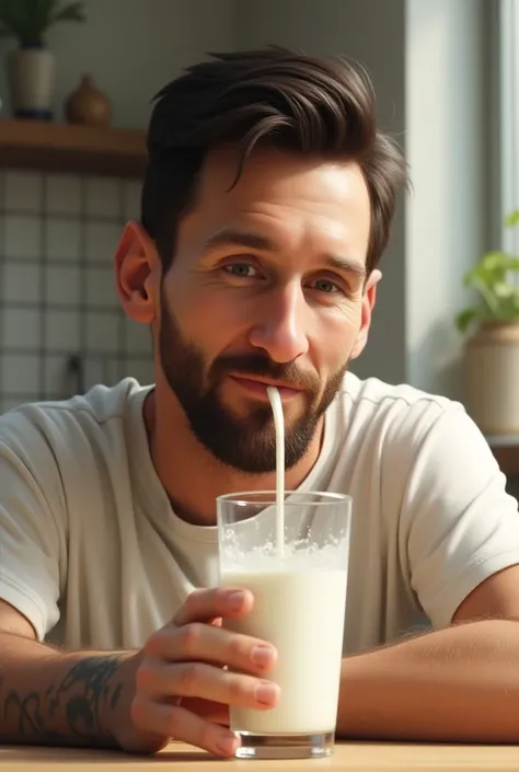 Messi drawing milk