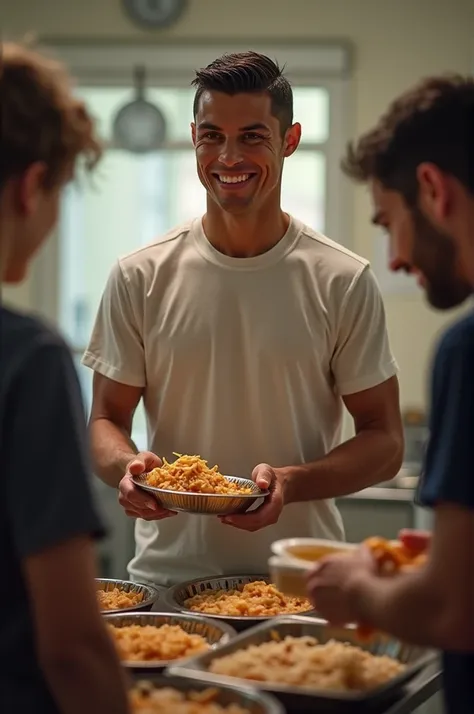 Cristiano ronaldo serving food