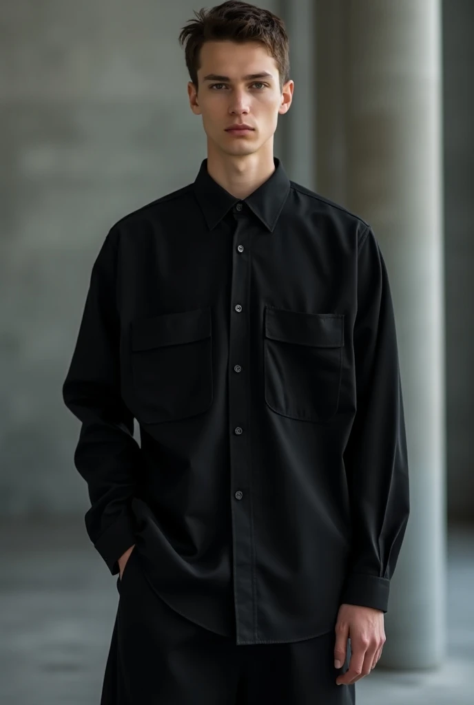 Palm Angels mens black oversized shirt 
