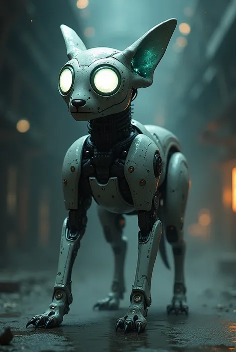 I want a robot dog with monster eyes