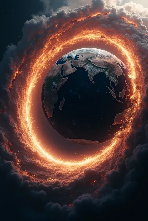 The Earth being devoured by a realistic black hole