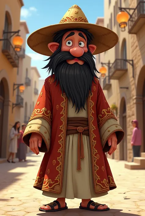 Use the main character from the Mundo de Kaduzinho channel, Kaduzinho, and put him in Jewish clothes from the time of Jesus Christ. In Disney style.