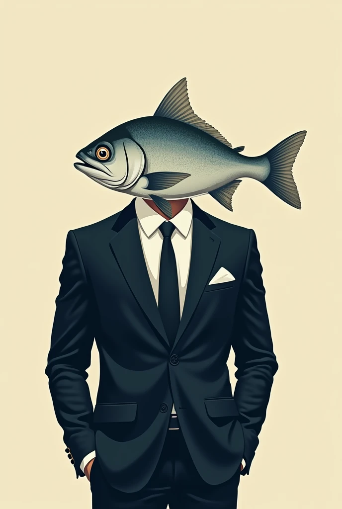 An important herring in a suit. vector. Minimalism. 