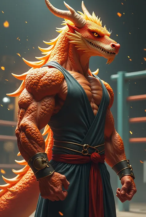 image dun homme dragon musclé avec une veste dans une salle de musculations