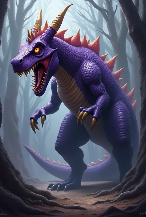 Create spyro hybrid with a T-Rex scary looking 