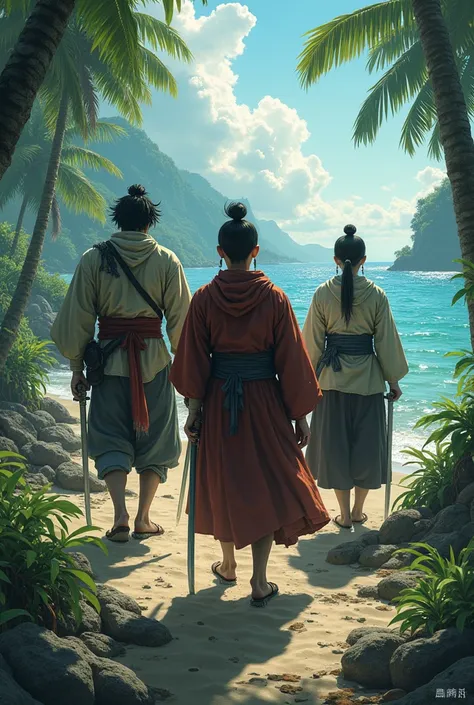 A RONIN, NINJA, SHAOLIN MONK AND INAKA TEEN AFTER 60 DAYS  TRYING TO SURVIVING ON AN UNFORGIVING DESERTED TROPICAL ISLAND 