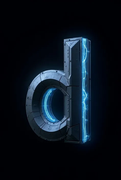  The image shows a letter  "Day"  in a futuristic and technological style , con efectos De electriciDaD y Detalles metálicos, sobre un fonDo negro que resalta los elementos brillantes y luminosos. a continuación se Describe en Detalle caDa uno De los aspec...