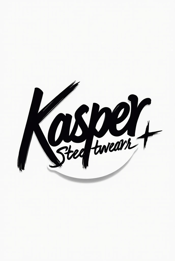 Clothing store logo named Kasper streetwear with the name streetwear plus one 