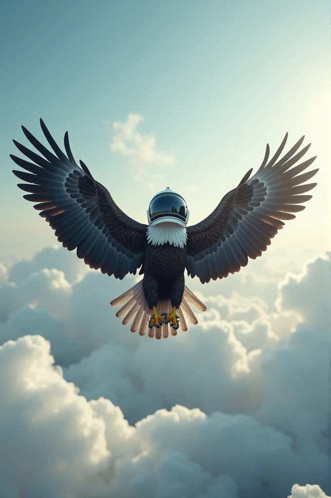 eagle with white engineer helmet