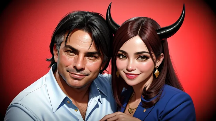 Bolsonaro and Lula, Embraced with taxes, realism, Cinematic, Artistic,  3D rendering ,  masterpiece ,  high resolution ,  best quality ,  sarcastic smile , Sarcasm, Horns, 