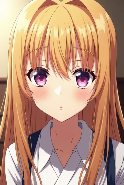 Erina has purple-pinkish eyes and long, honey-blonde hair that flows just above her lower back. Her side bangs partially cross her cheeks and go down all the way to her neck. She is considered by most of the students in Tōtsuki to be extremely beautiful. A...