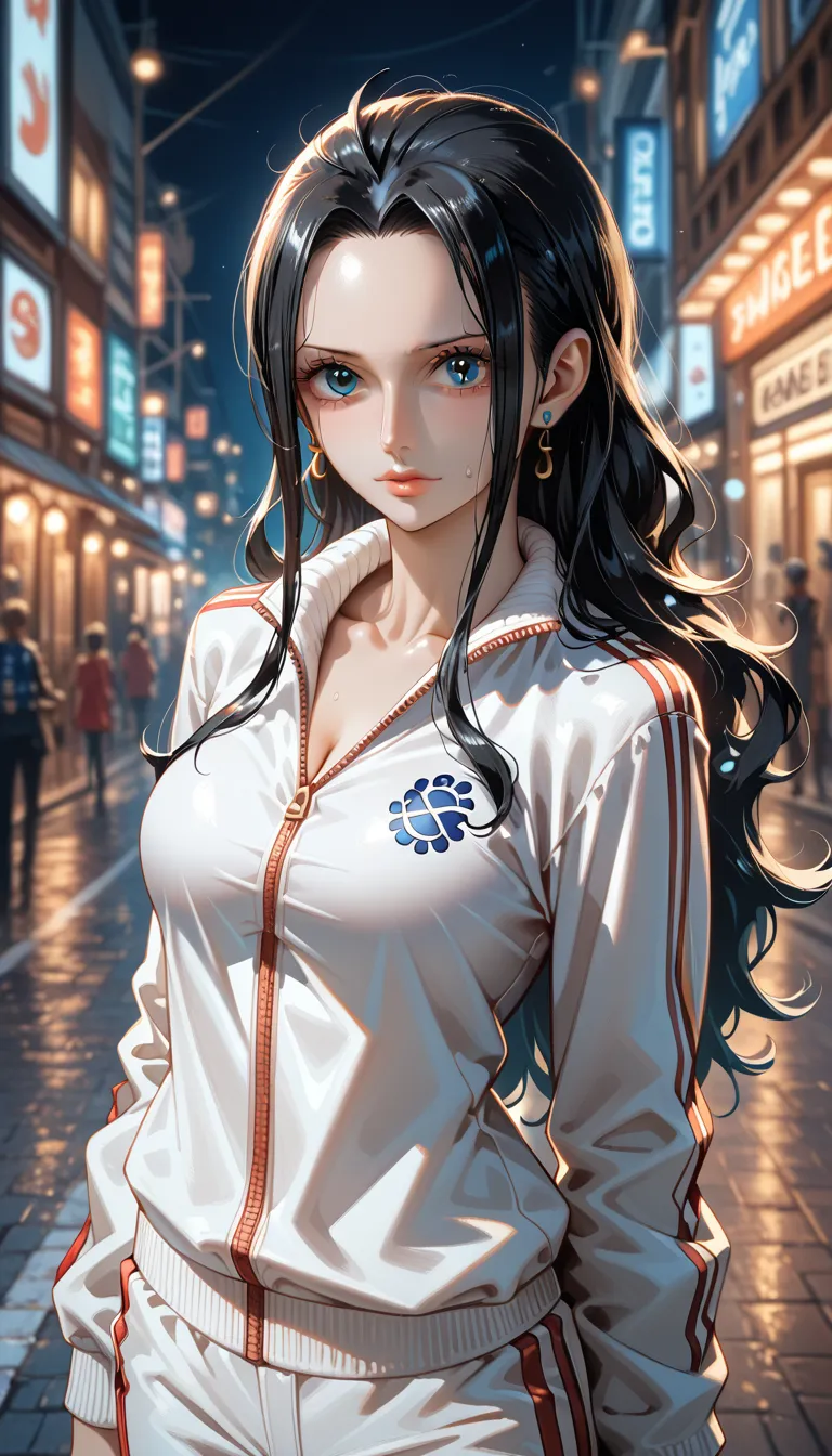 masterpiece, best quality, intricate details, 1girl, woman, black hair, nico robin \ (one piece\), blue eyes, long hair, hair sl...