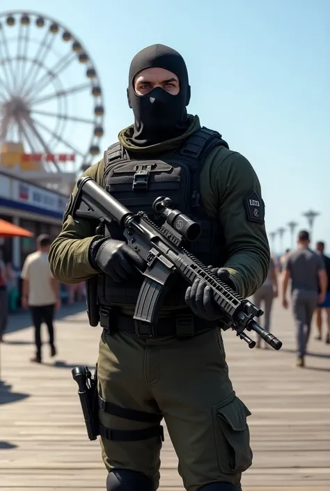 BOPE soldier at the Santa Monica Pier