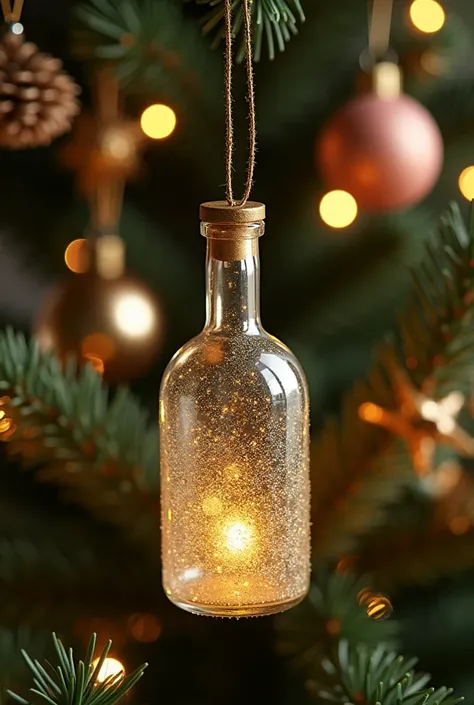 Bottle-shaped Christmas ornament