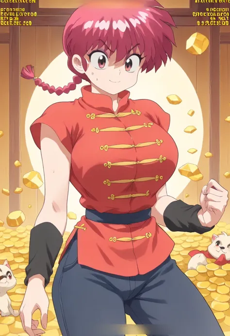 masterpiece, best quality, perfect anatomy ,  is so pretty , absurd　 1 girl\(ranma, the main character of أنيمي\(ranma1/2\),  br...