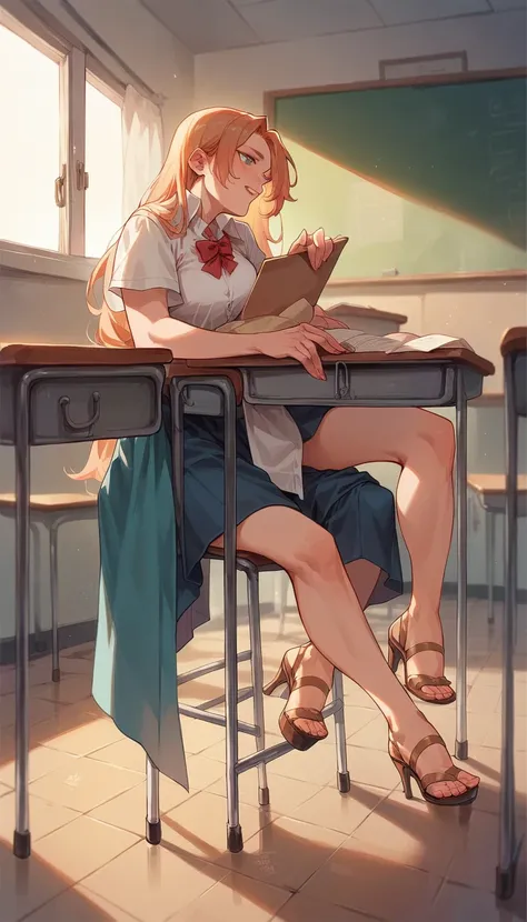 Hentai Yuri sexy high heel sandals classroom NSFW xxx