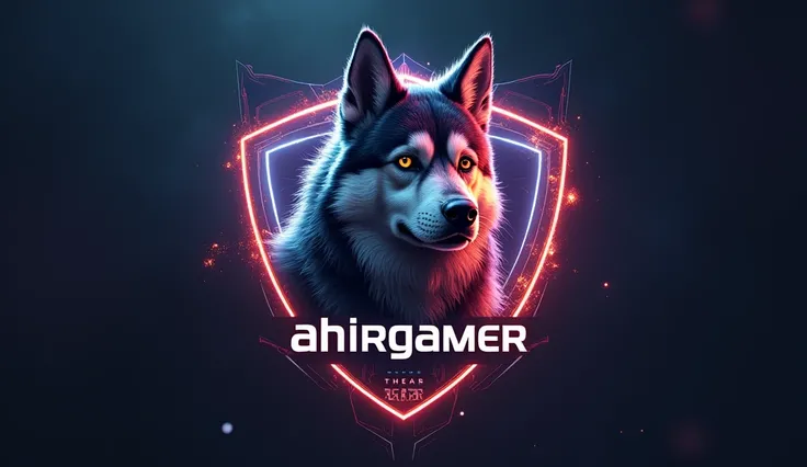 Real avtar Dog gaming logo text name AhirGamer 
