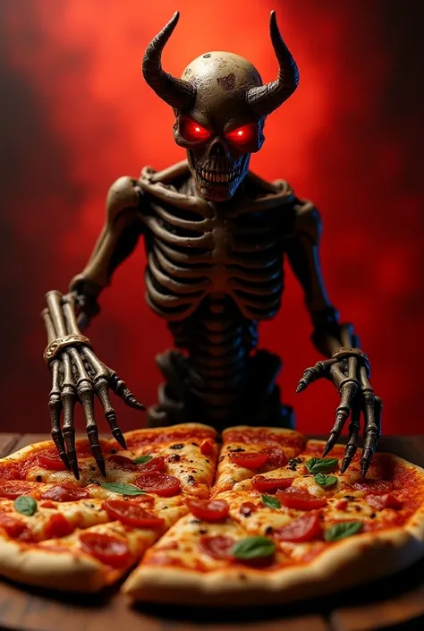  Flayer with a red background and a collage of mini pizzas with the title " Are you hungry and you dont know what to eat ? Come to real pizza " .  Below is a promotion that gives pizzas starting at 7 $