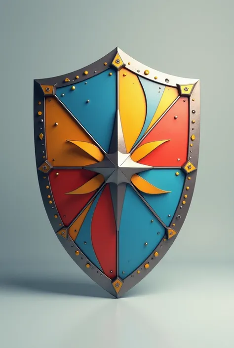  a shield divided into 5 parts, For a slightly colorful model