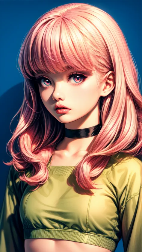 (masterpiece, best quality:1.4), official art, absurdres, vivid colors, looking at viewer, girl, asian teen, long pink hair, bea...