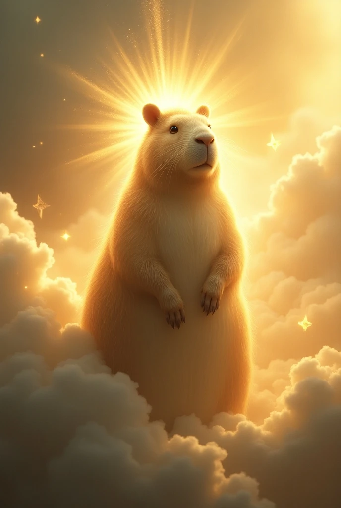 Capybara god with a heavenly aspect