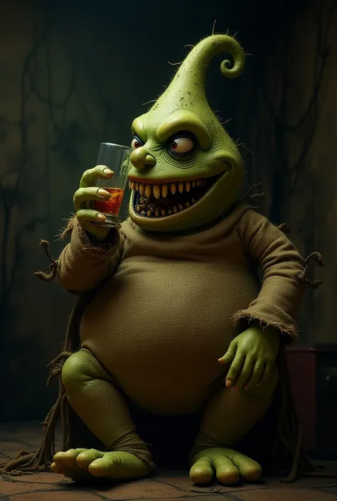 oogie boogie The Nightmare Before Christmas. drinking tequila 
